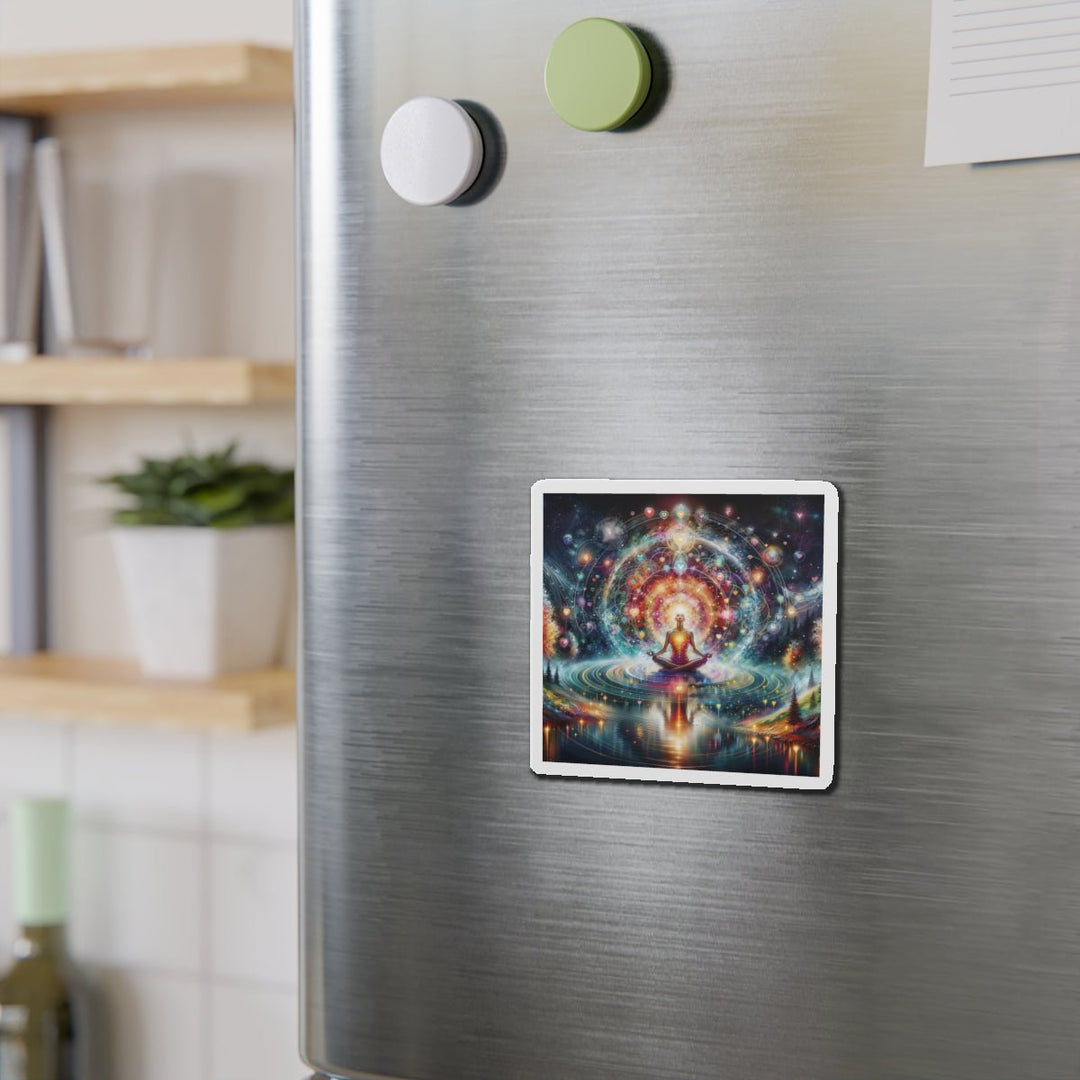 Cosmic Meditation Harmony - Die-cut Magnet - Home Decor - g(0D·IO) - 6 × 6" - Die-Cut - 1 pc