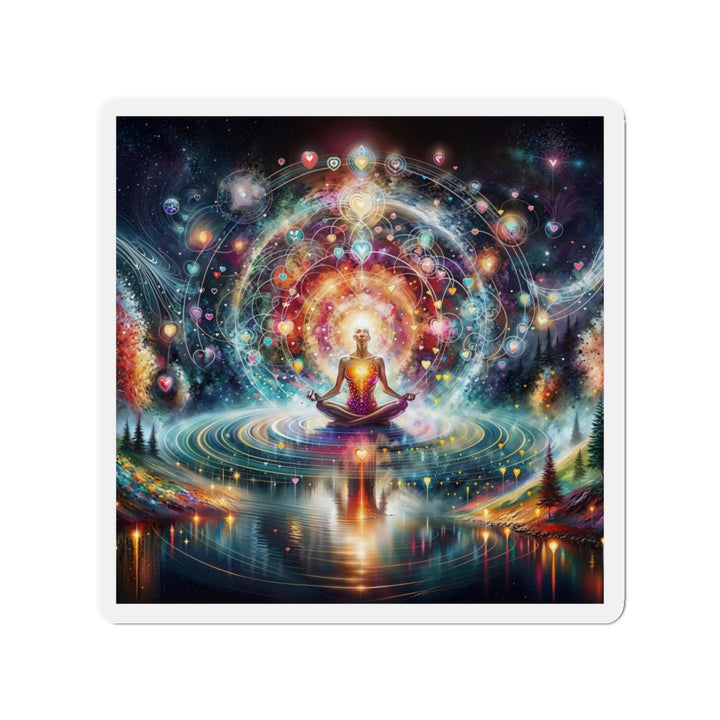 Cosmic Meditation Harmony - Die-cut Magnet - Home Decor - g(0D·IO) - 6 × 6" - Die-Cut - 1 pc