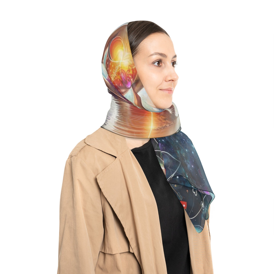 Cosmic Meditation Harmony - Poly Scarf - Accessories - g(0D·IO) - Poly chiffon - 50" × 50" -