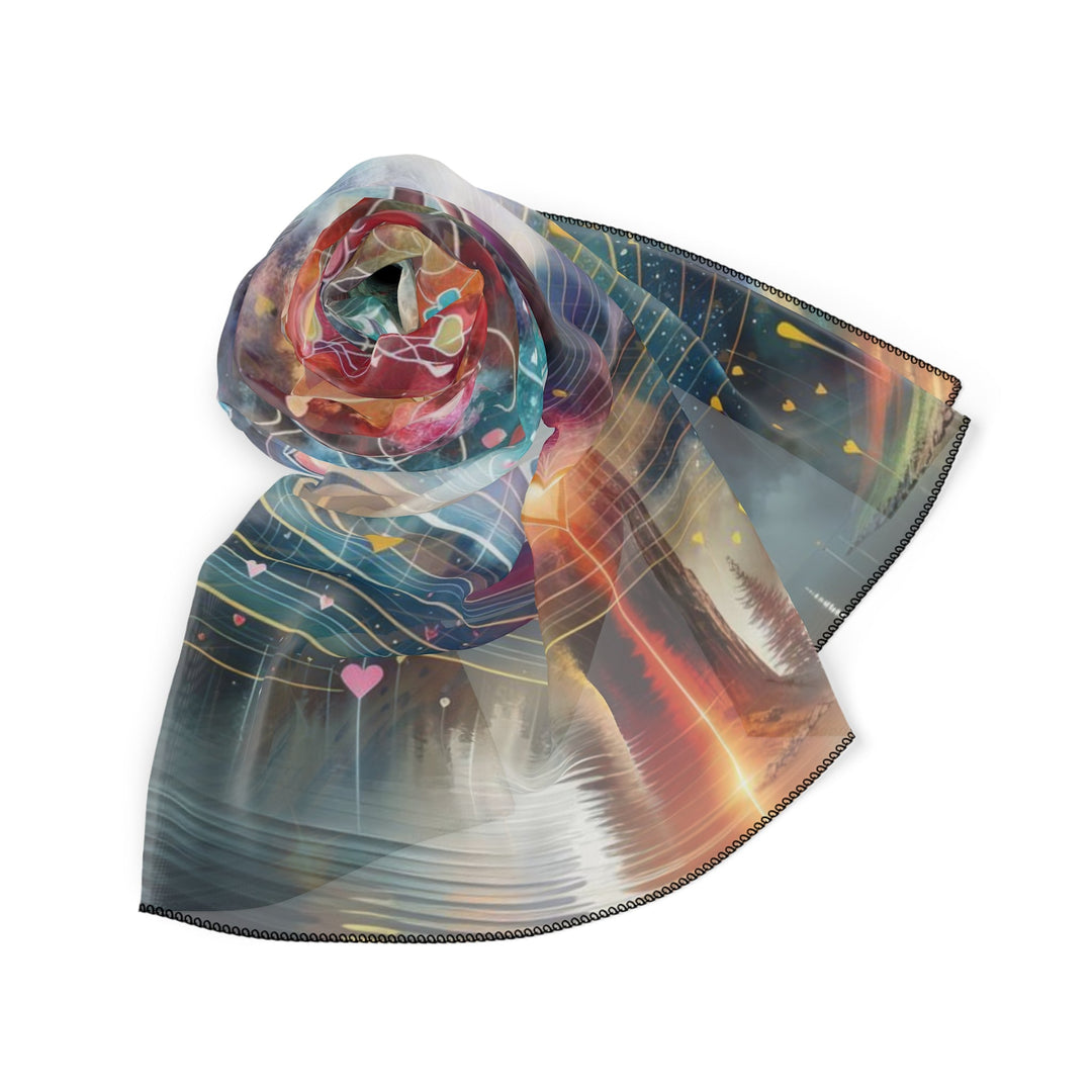 Cosmic Meditation Harmony - Poly Scarf - Accessories - g(0D·IO) - Poly chiffon - 50" × 50" -