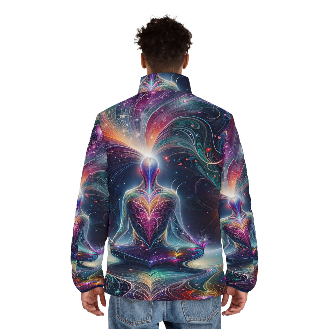 Cosmic Meditation Harmony - Puffer Jacket - All Over Prints - g(0D·IO) - S - Black zipper -