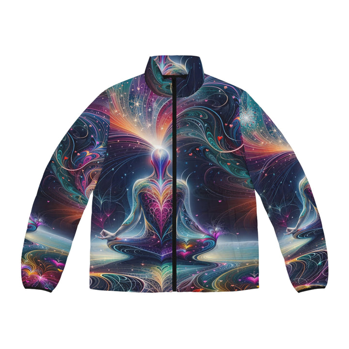 Cosmic Meditation Harmony - Puffer Jacket - All Over Prints - g(0D·IO) - S - Black zipper -