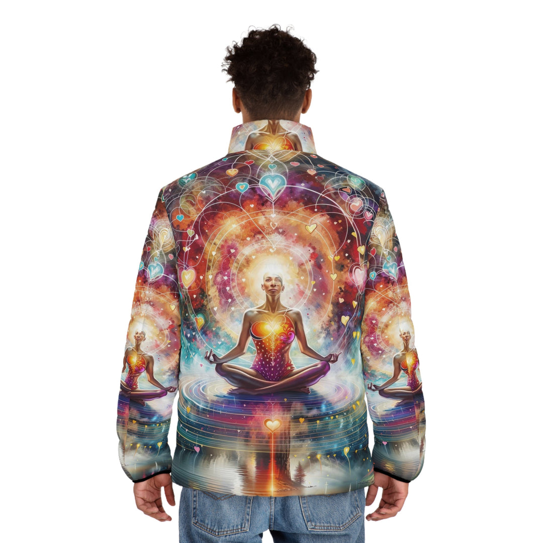 Cosmic Meditation Harmony - Puffer Jacket - All Over Prints - g(0D·IO) - S - Black zipper -