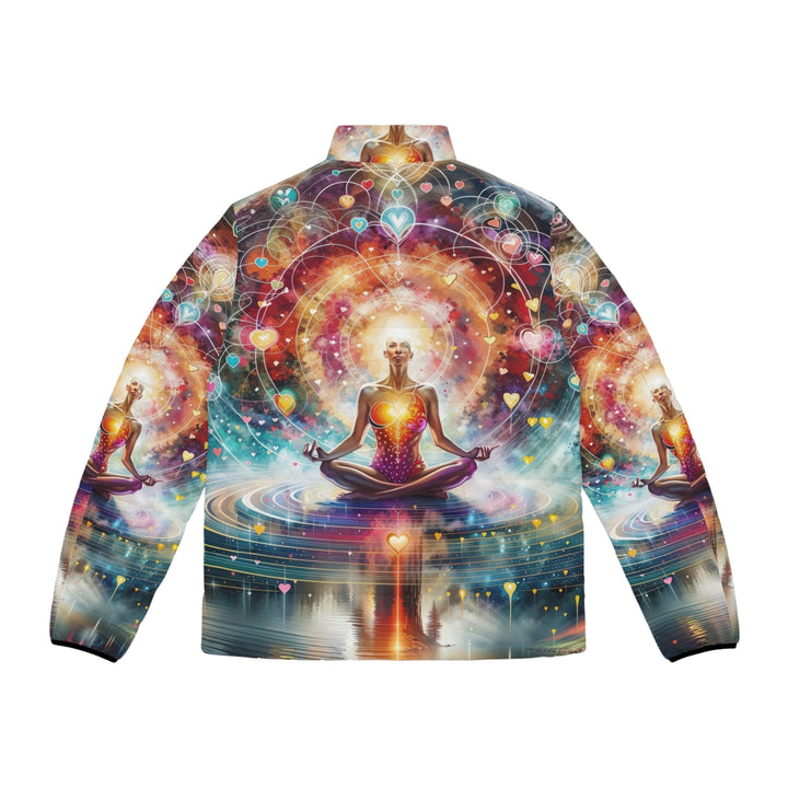 Cosmic Meditation Harmony - Puffer Jacket - All Over Prints - g(0D·IO) - S - Black zipper -