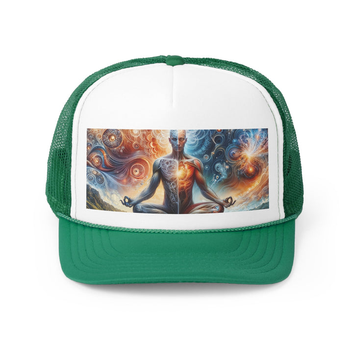 Cosmic Meditation Harmony - Trucker Hat - Hats - g(0D·IO) - Green - One size -