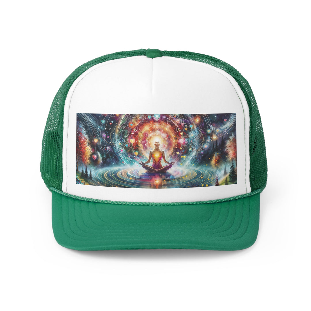 Cosmic Meditation Harmony - Trucker Hat - Hats - g(0D·IO) - Green - One size -