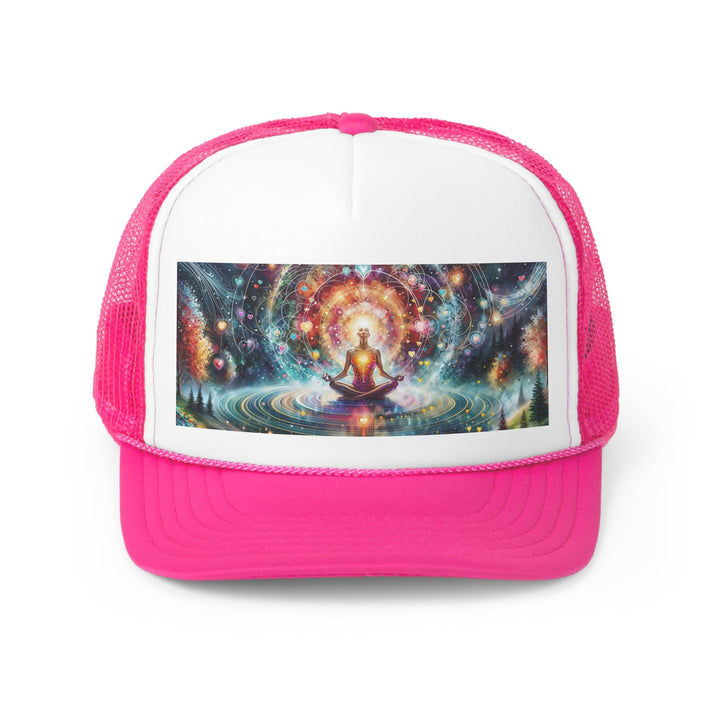 Cosmic Meditation Harmony - Trucker Hat - Hats - g(0D·IO) - Pink - One size -