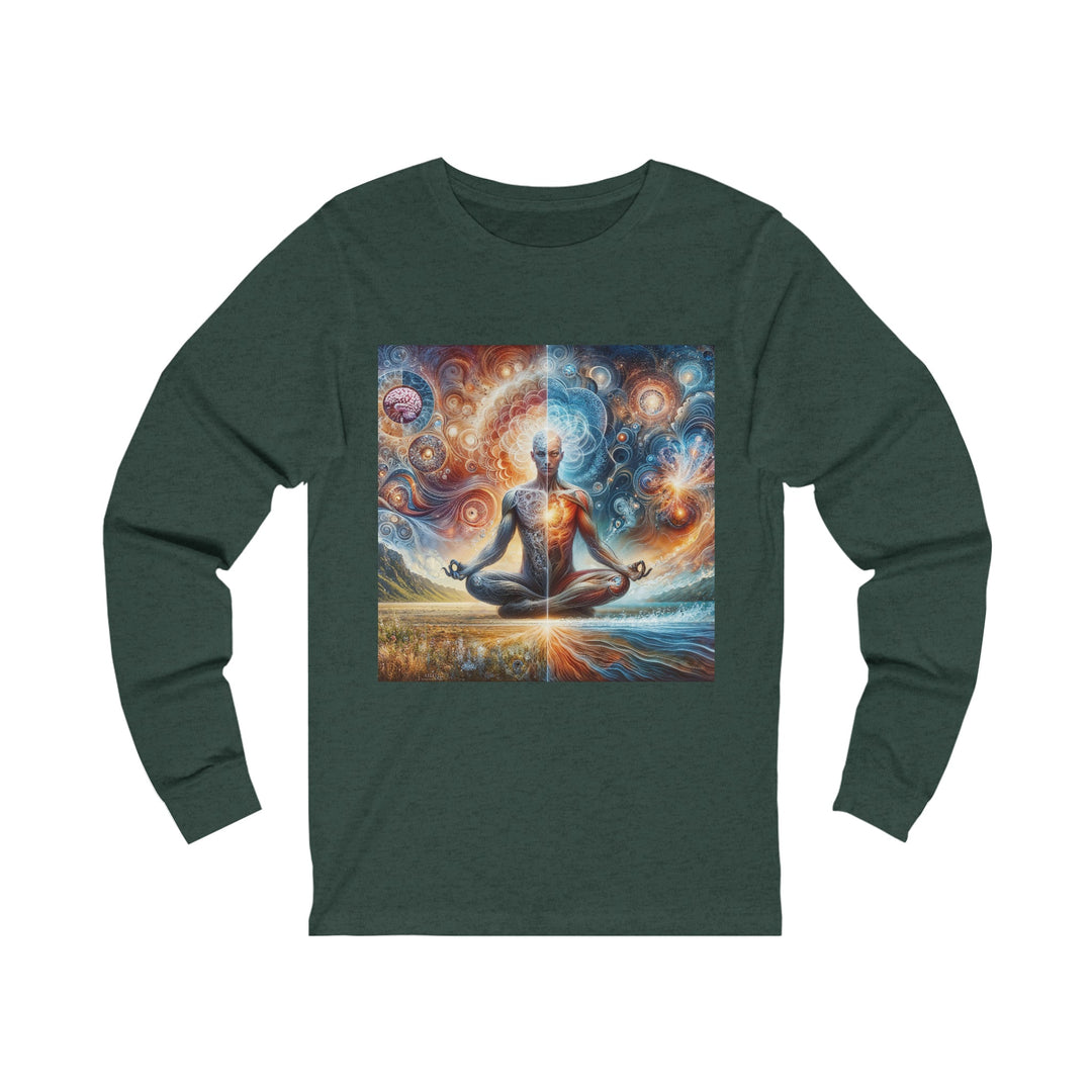 Cosmic Meditation Harmony - Unisex Jersey Long Sleeve Tee - Long-sleeve - g(0D·IO) - S - Heather Forest -