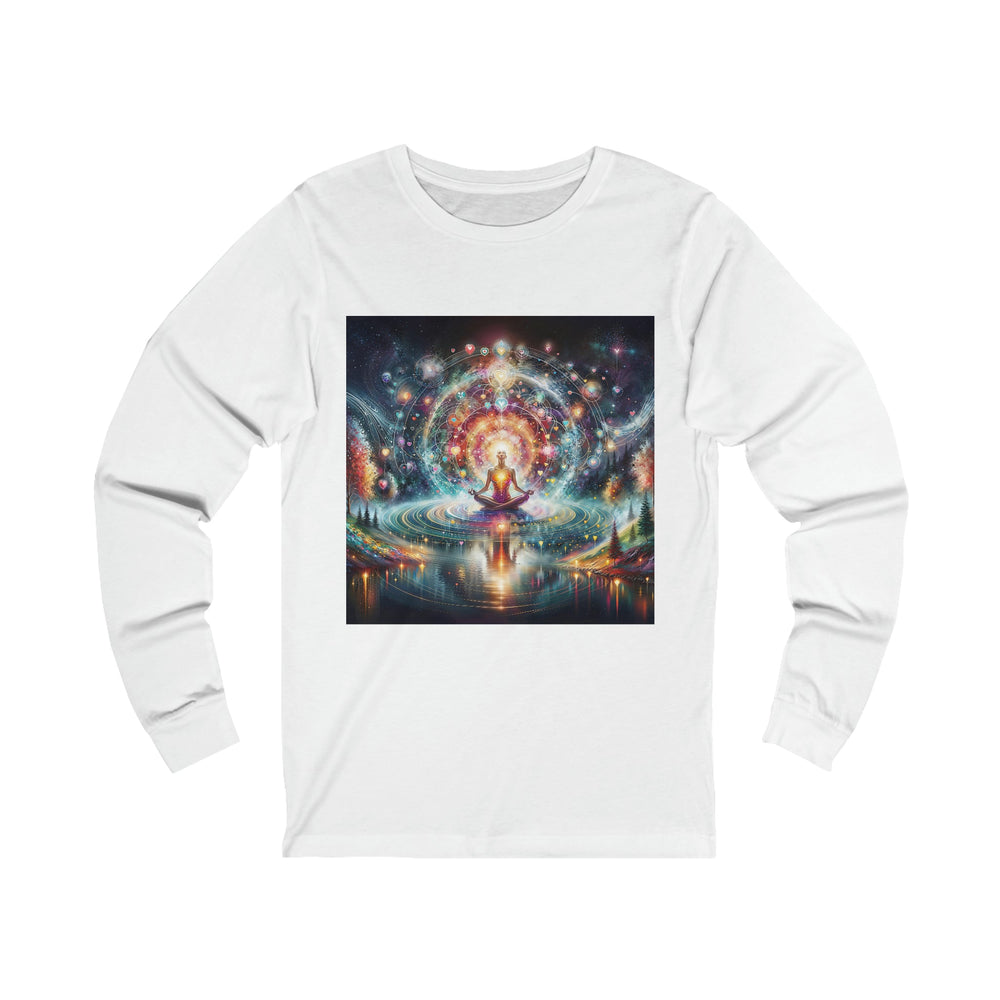 Cosmic Meditation Harmony - Unisex Jersey Long Sleeve Tee - Long-sleeve - g(0D·IO) - S - White -