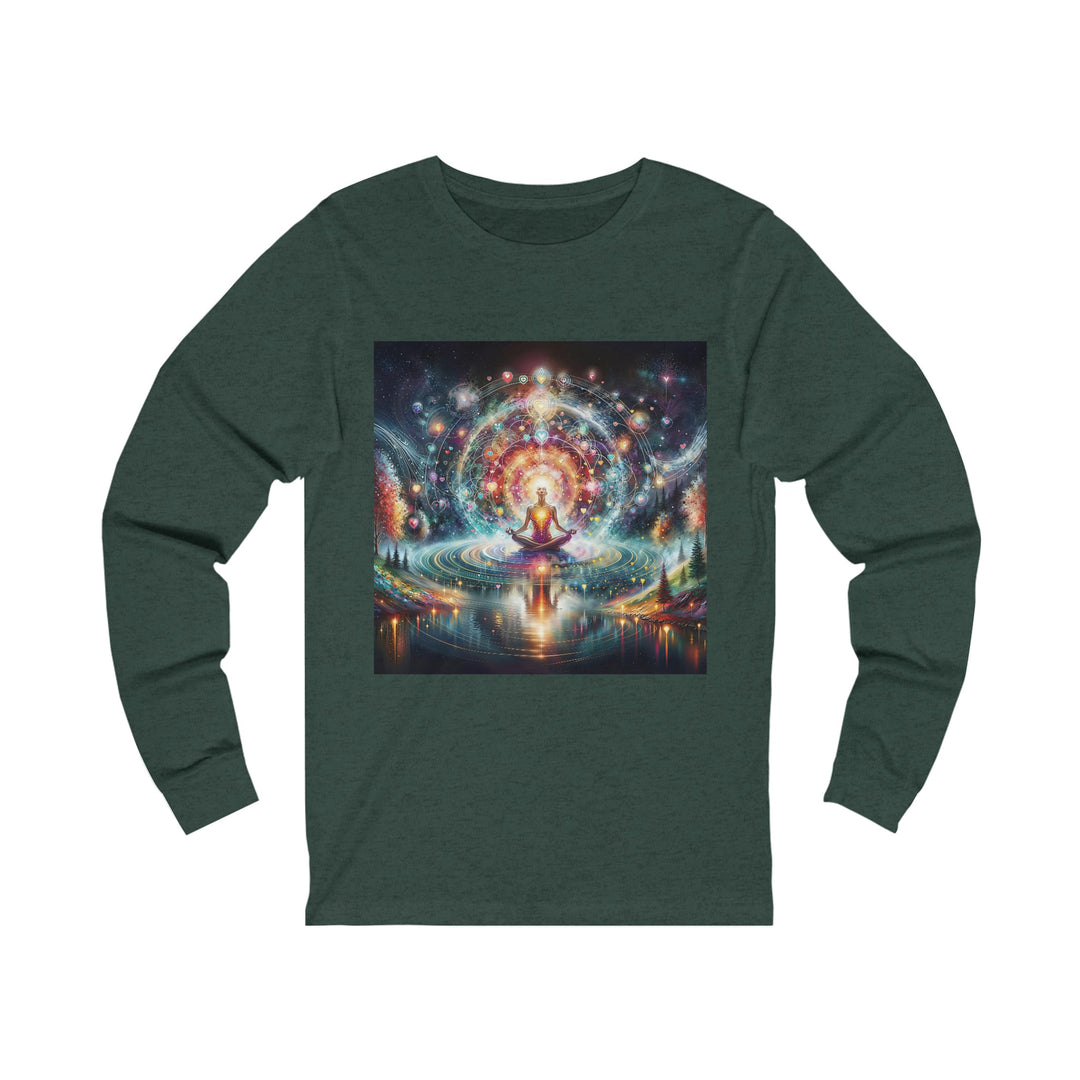 Cosmic Meditation Harmony - Unisex Jersey Long Sleeve Tee - Long-sleeve - g(0D·IO) - S - Heather Forest -