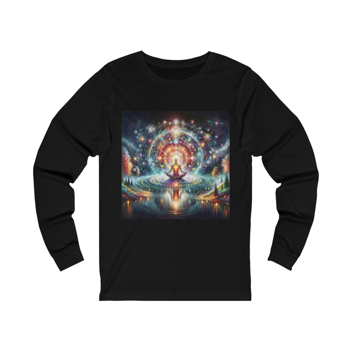 Cosmic Meditation Harmony - Unisex Jersey Long Sleeve Tee - Long-sleeve - g(0D·IO) - S - Black -