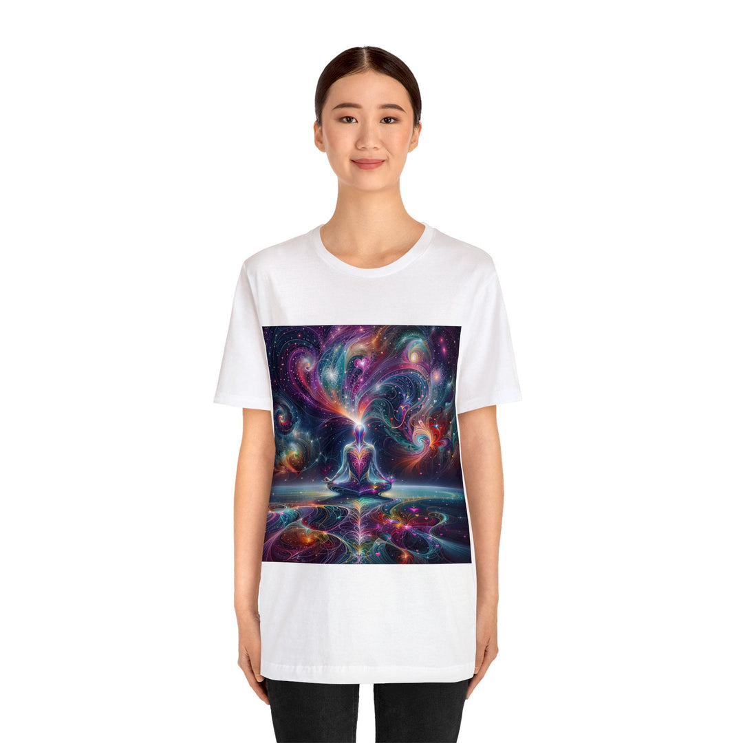 Cosmic Meditation Harmony - Unisex Jersey Short Sleeve Tee - T-Shirt - g(0D·IO) - Black - S -