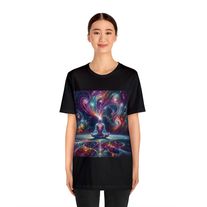 Cosmic Meditation Harmony - Unisex Jersey Short Sleeve Tee - T-Shirt - g(0D·IO) - Black - S -