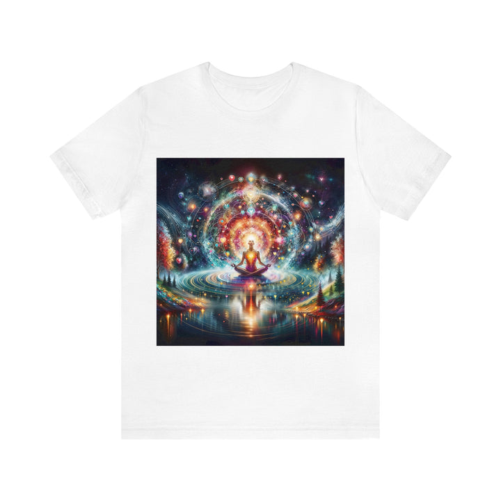 Cosmic Meditation Harmony - Unisex Jersey Short Sleeve Tee - T-Shirt - g(0D·IO) - White - S -