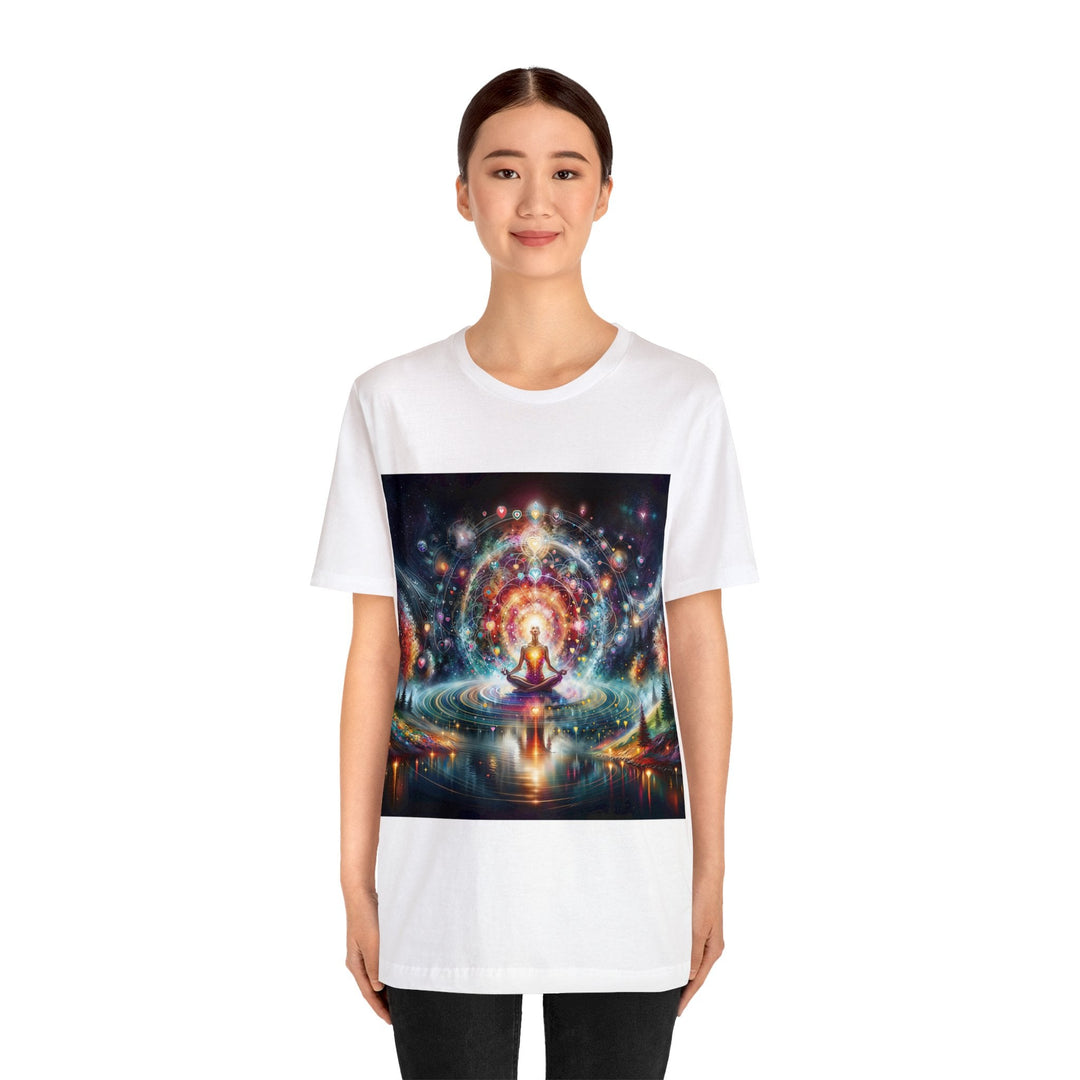 Cosmic Meditation Harmony - Unisex Jersey Short Sleeve Tee - T-Shirt - g(0D·IO) - Black - S -