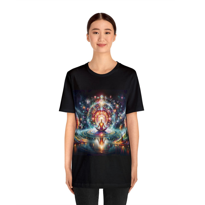 Cosmic Meditation Harmony - Unisex Jersey Short Sleeve Tee - T-Shirt - g(0D·IO) - Black - S -