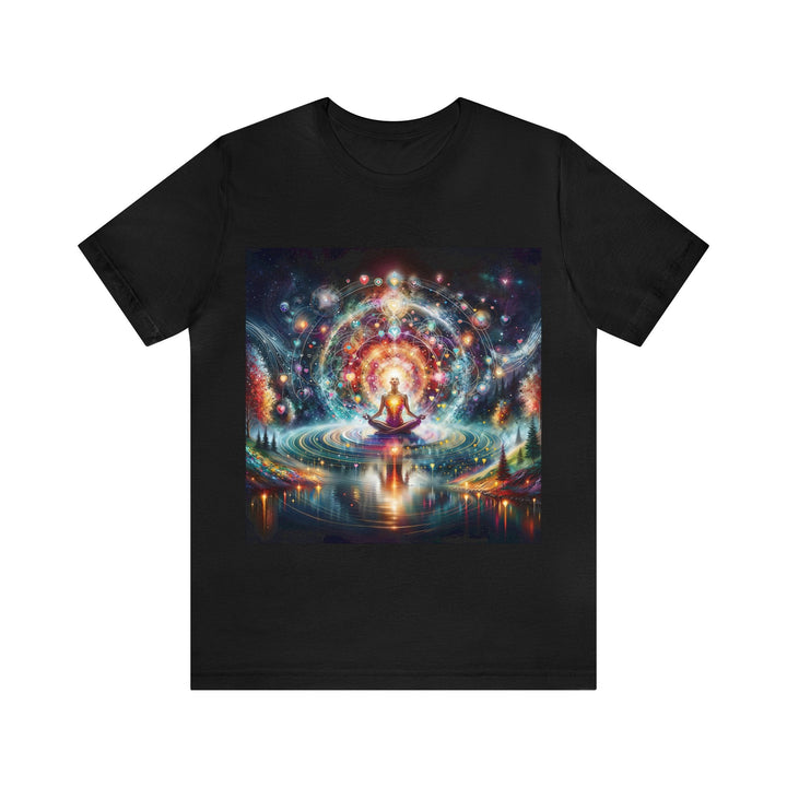 Cosmic Meditation Harmony - Unisex Jersey Short Sleeve Tee - T-Shirt - g(0D·IO) - Black - S -