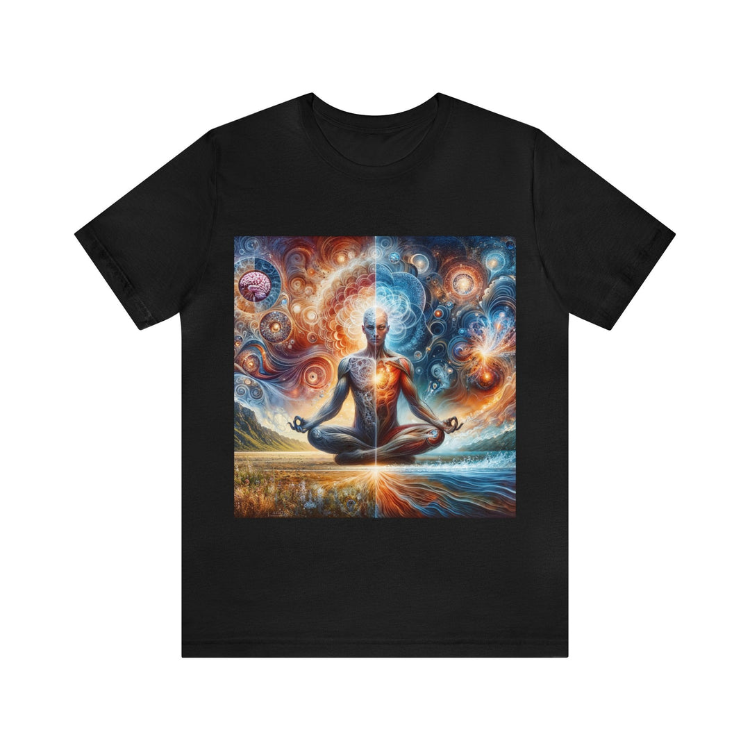 Cosmic Meditation Harmony - Unisex Jersey Short Sleeve Tee - T-Shirt - g(0D·IO) - Black - S -