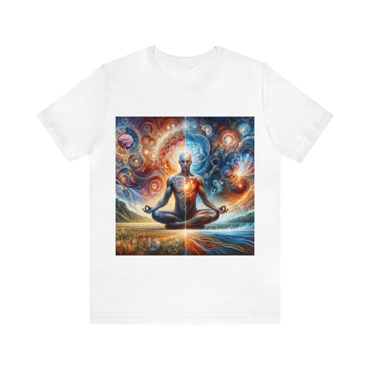 Cosmic Meditation Harmony - Unisex Jersey Short Sleeve Tee - T-Shirt - g(0D·IO) - White - S -