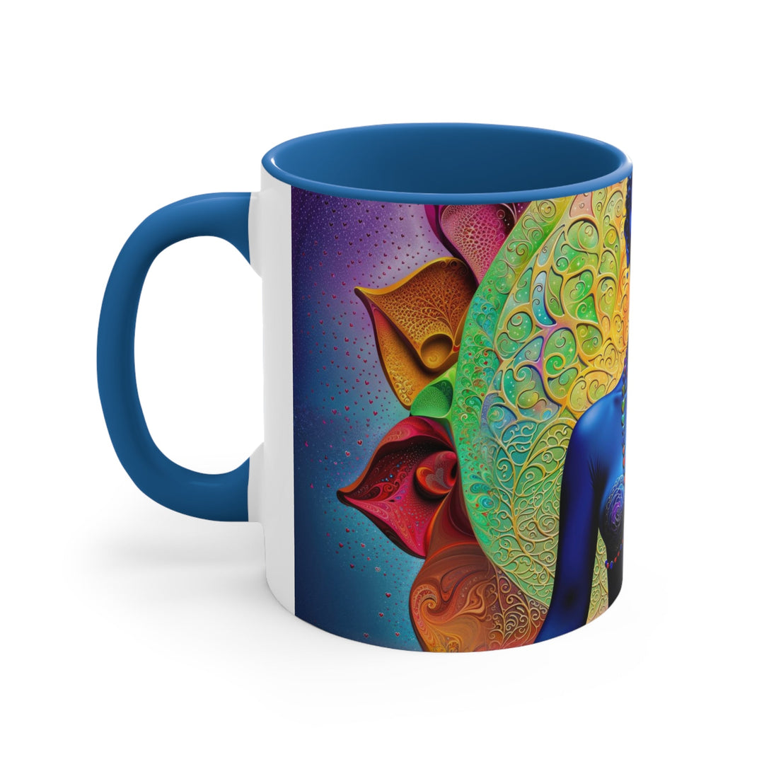 Cosmic Meditative Bloom - Accent Coffee Mug - Mug - g(0D·IO) - Pink - 11oz -