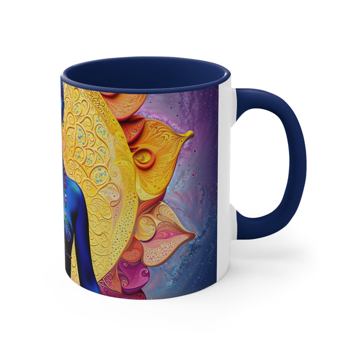 Cosmic Meditative Bloom - Accent Coffee Mug - Mug - g(0D·IO) - Pink - 11oz -