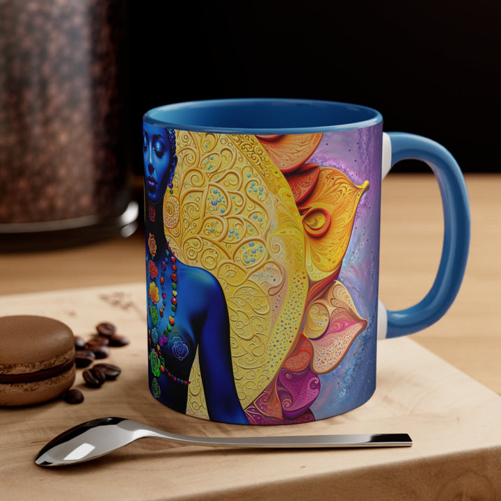 Cosmic Meditative Bloom - Accent Coffee Mug - Mug - g(0D·IO) - Pink - 11oz -