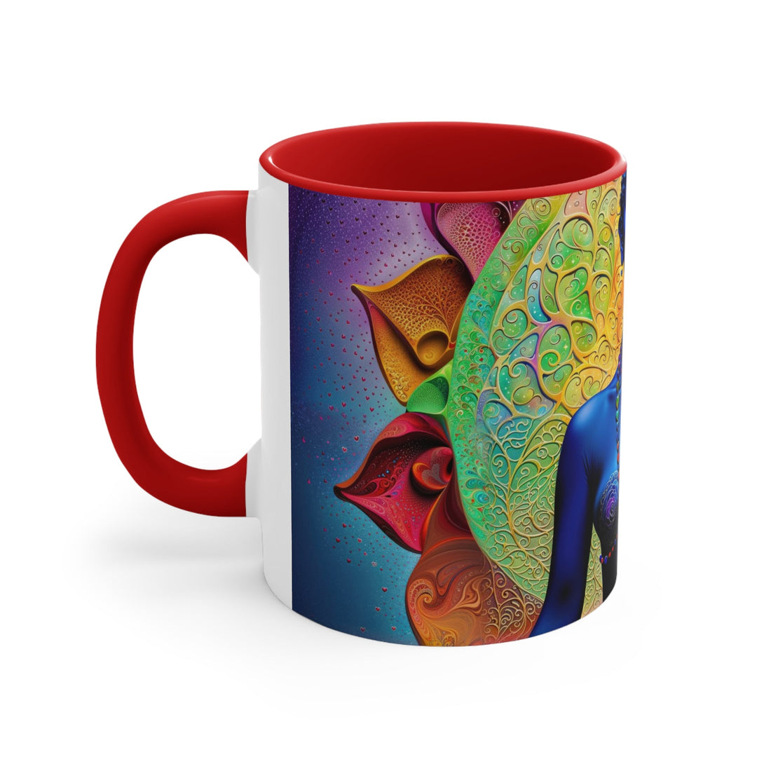 Cosmic Meditative Bloom - Accent Coffee Mug - Mug - g(0D·IO) - Pink - 11oz -