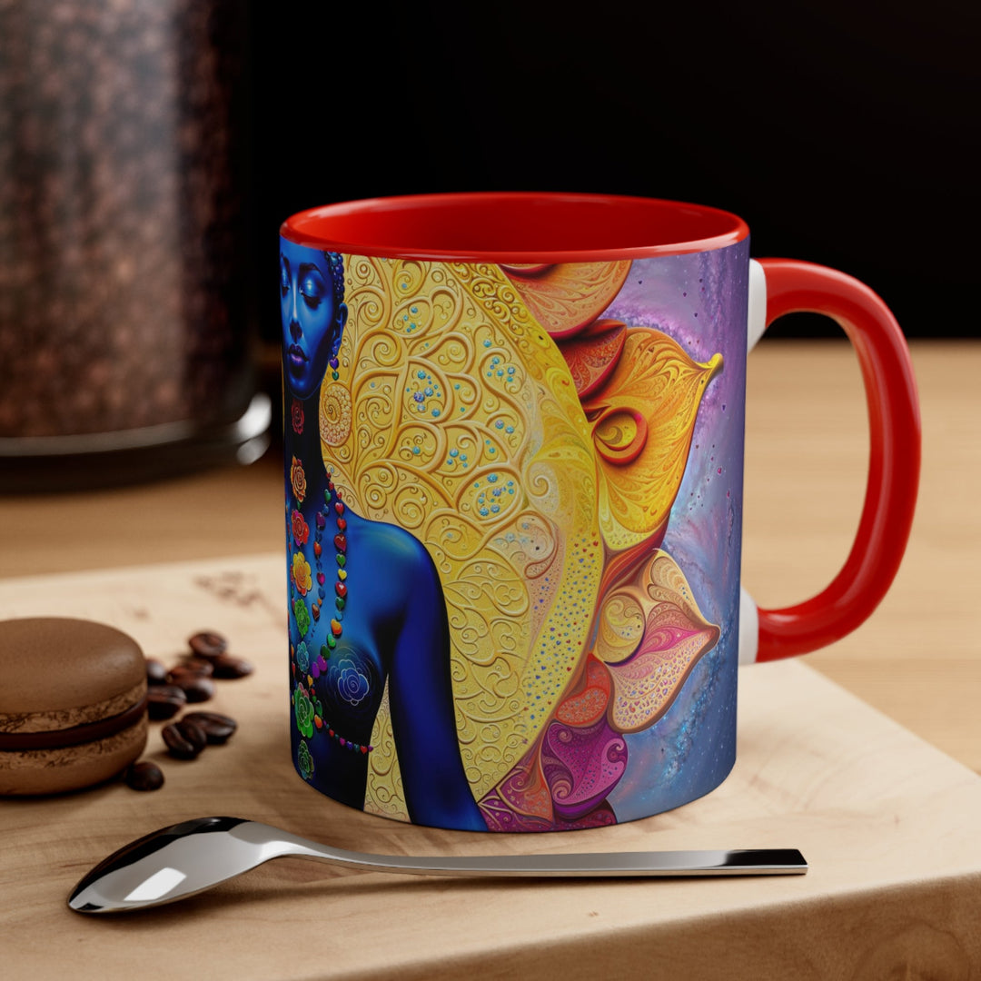 Cosmic Meditative Bloom - Accent Coffee Mug - Mug - g(0D·IO) - Pink - 11oz -