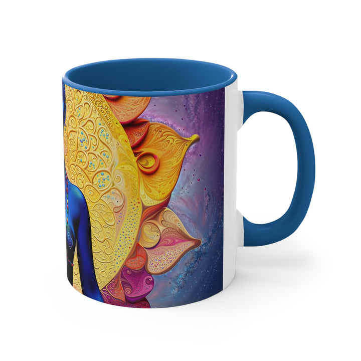 Cosmic Meditative Bloom - Accent Coffee Mug - Mug - g(0D·IO) - Pink - 11oz -