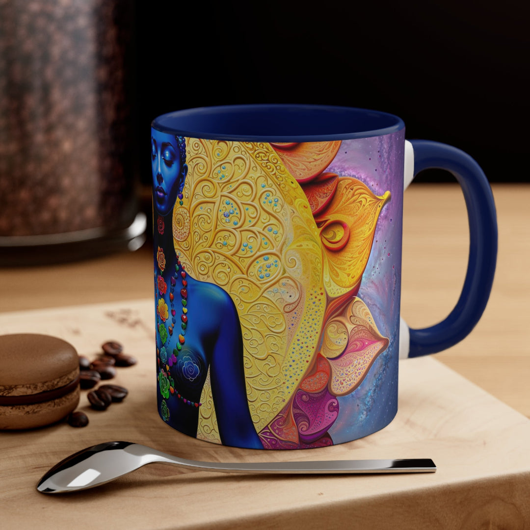 Cosmic Meditative Bloom - Accent Coffee Mug - Mug - g(0D·IO) - Pink - 11oz -