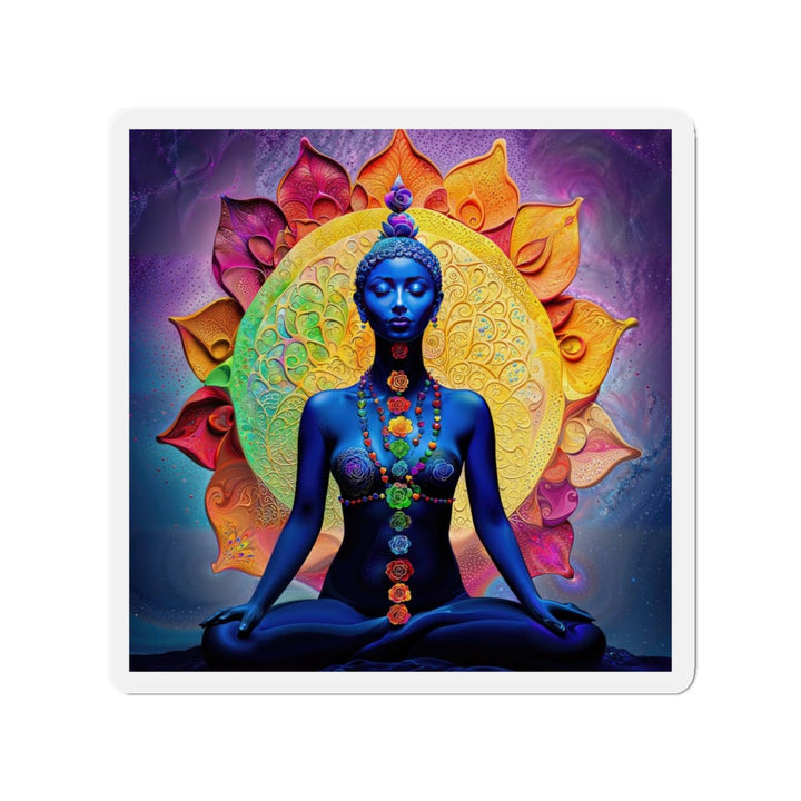 Cosmic Meditative Bloom - Die-cut Magnet - Home Decor - g(0D·IO) - 5" x 5" - Die-Cut - 1 pc
