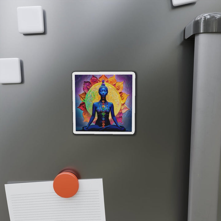 Cosmic Meditative Bloom - Die-cut Magnet - Home Decor - g(0D·IO) - 6 × 6" - Die-Cut - 1 pc