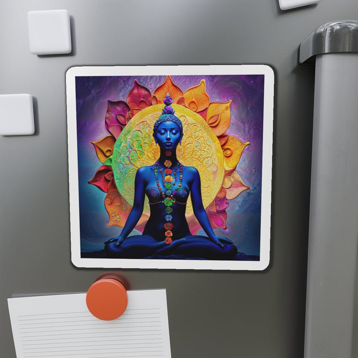 Cosmic Meditative Bloom - Die-cut Magnet - Home Decor - g(0D·IO) - 6 × 6" - Die-Cut - 1 pc