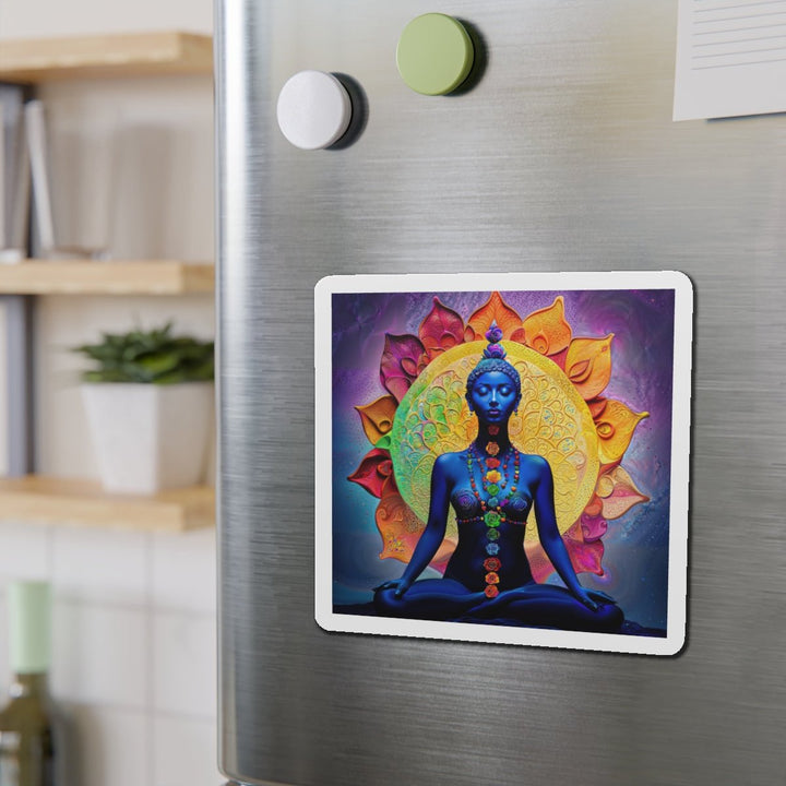 Cosmic Meditative Bloom - Die-cut Magnet - Home Decor - g(0D·IO) - 6 × 6" - Die-Cut - 1 pc