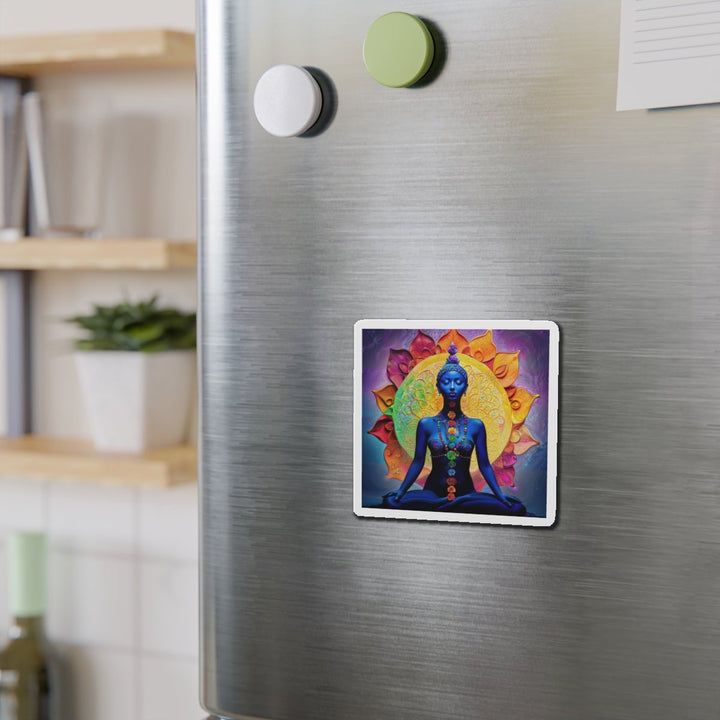Cosmic Meditative Bloom - Die-cut Magnet - Home Decor - g(0D·IO) - 6 × 6" - Die-Cut - 1 pc