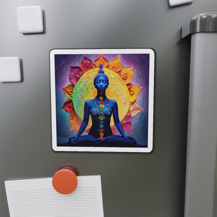 Cosmic Meditative Bloom - Die-cut Magnet - Home Decor - g(0D·IO) - 6 × 6" - Die-Cut - 1 pc