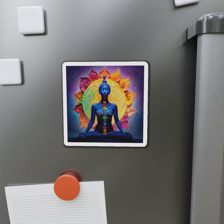 Cosmic Meditative Bloom - Die-cut Magnet - Home Decor - g(0D·IO) - 6 × 6" - Die-Cut - 1 pc