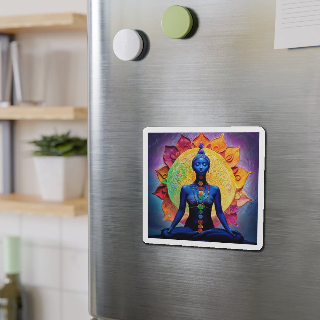 Cosmic Meditative Bloom - Die-cut Magnet - Home Decor - g(0D·IO) - 6 × 6" - Die-Cut - 1 pc