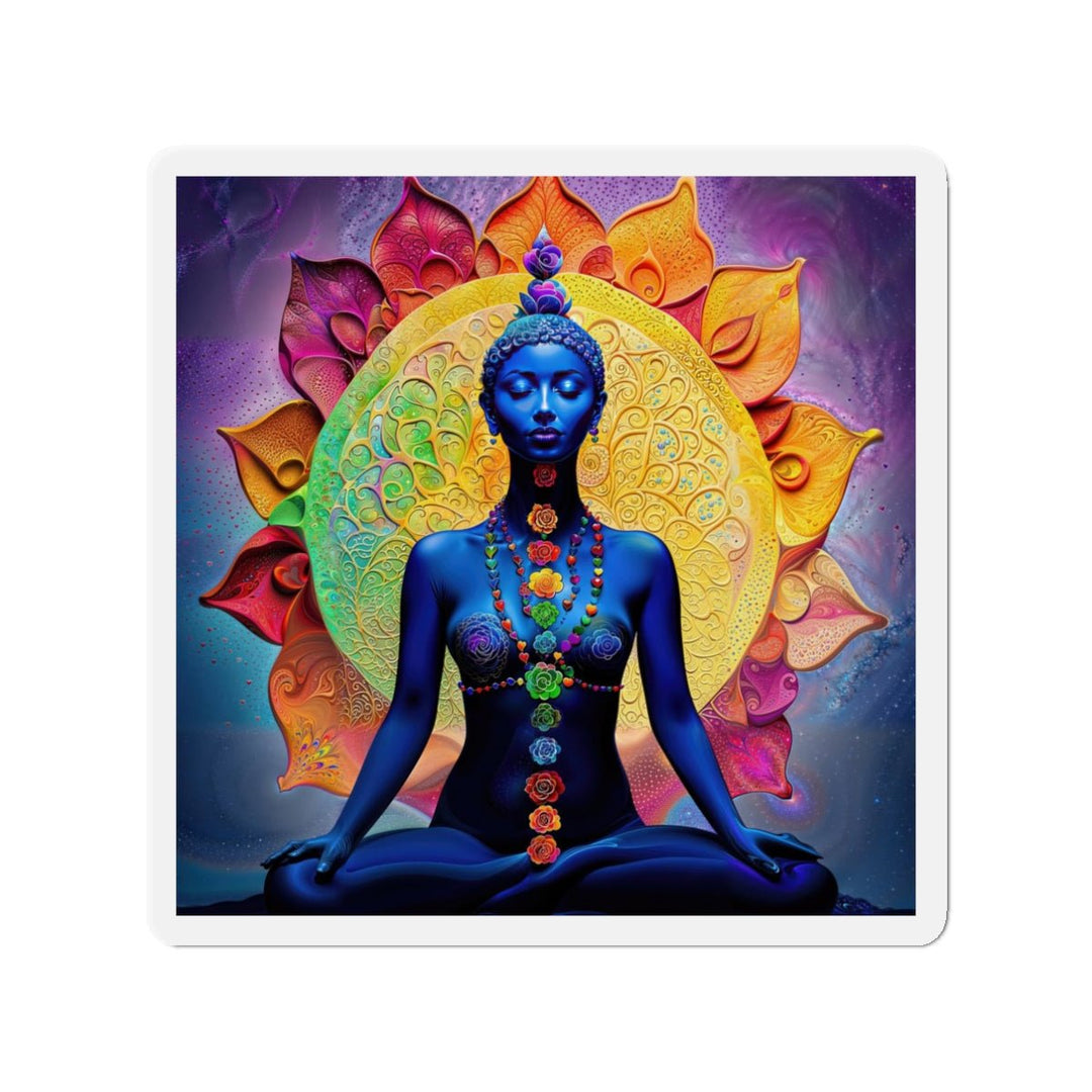 Cosmic Meditative Bloom - Die-cut Magnet - Home Decor - g(0D·IO) - 3" x 3" - Die-Cut - 1 pc