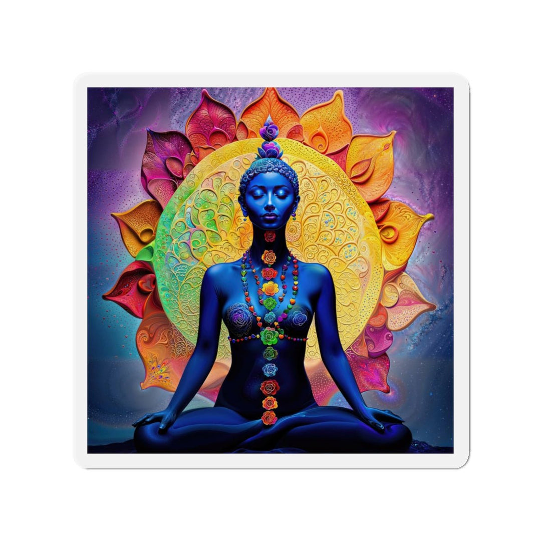 Cosmic Meditative Bloom - Die-cut Magnet - Home Decor - g(0D·IO) - 4" x 4" - Die-Cut - 1 pc