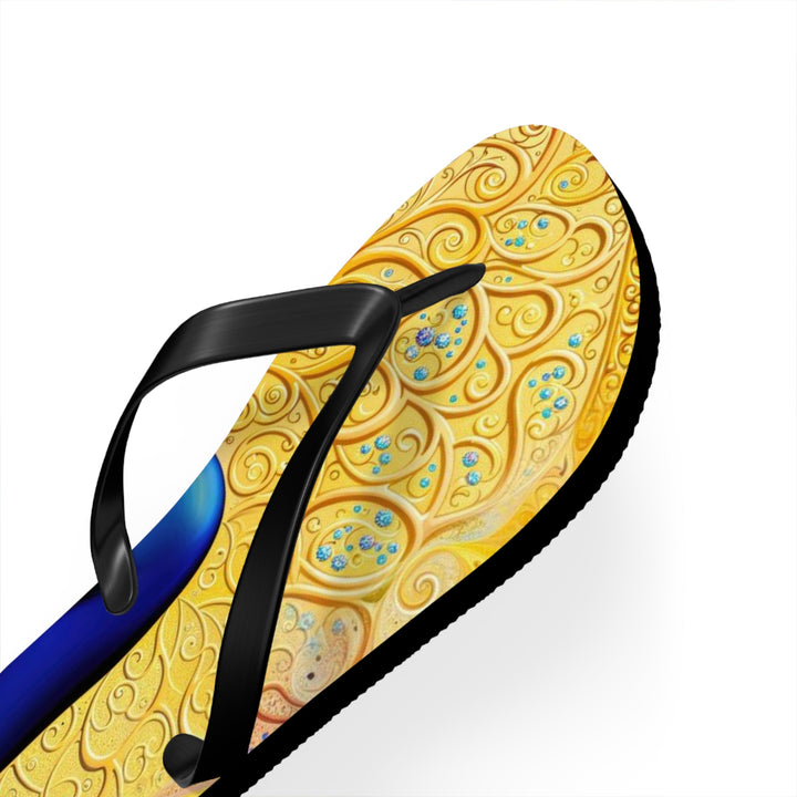 Cosmic Meditative Bloom - Flip Flops - Shoes - g(0D·IO) - XL - Black sole -