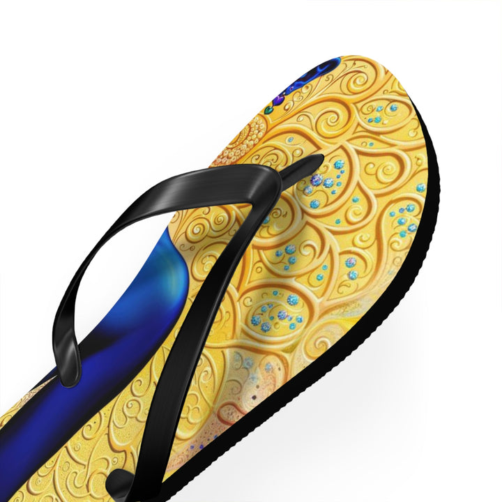 Cosmic Meditative Bloom - Flip Flops - Shoes - g(0D·IO) - XL - Black sole -