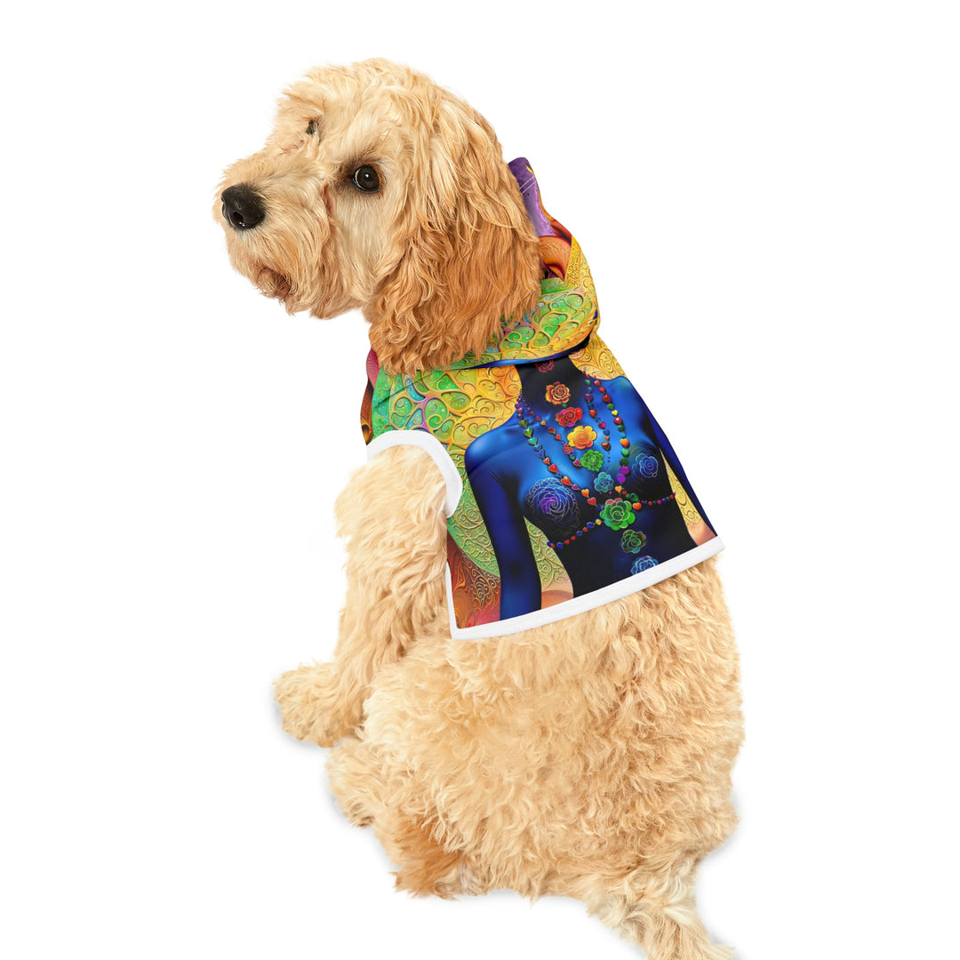 Cosmic Meditative Bloom - Pet Hoodie - Pets - g(0D·IO) - XXS - Black Rib -