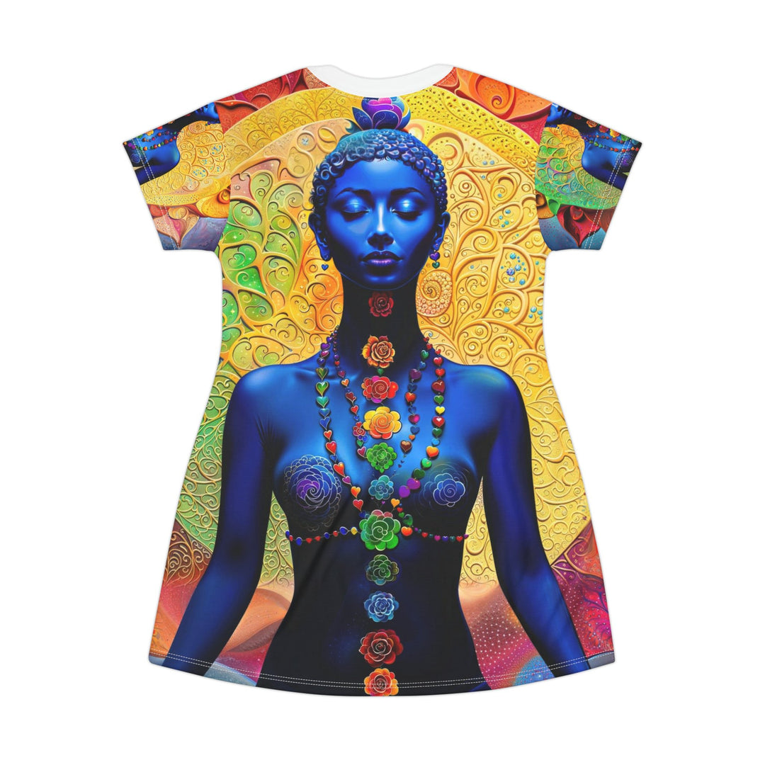 Cosmic Meditative Bloom - T-Shirt Dress - All Over Prints - g(0D·IO) - XS - -