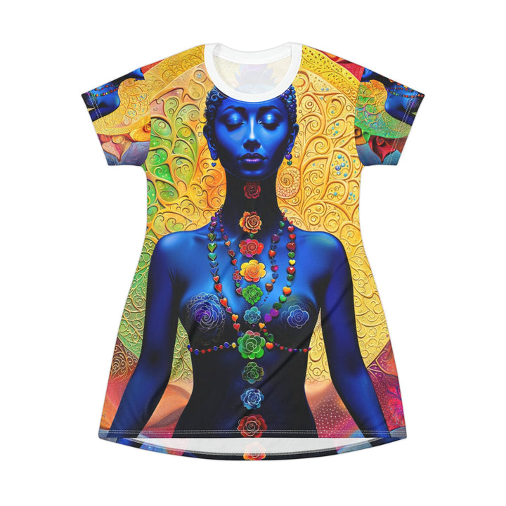 Cosmic Meditative Bloom - T-Shirt Dress - All Over Prints - g(0D·IO) - XS - -