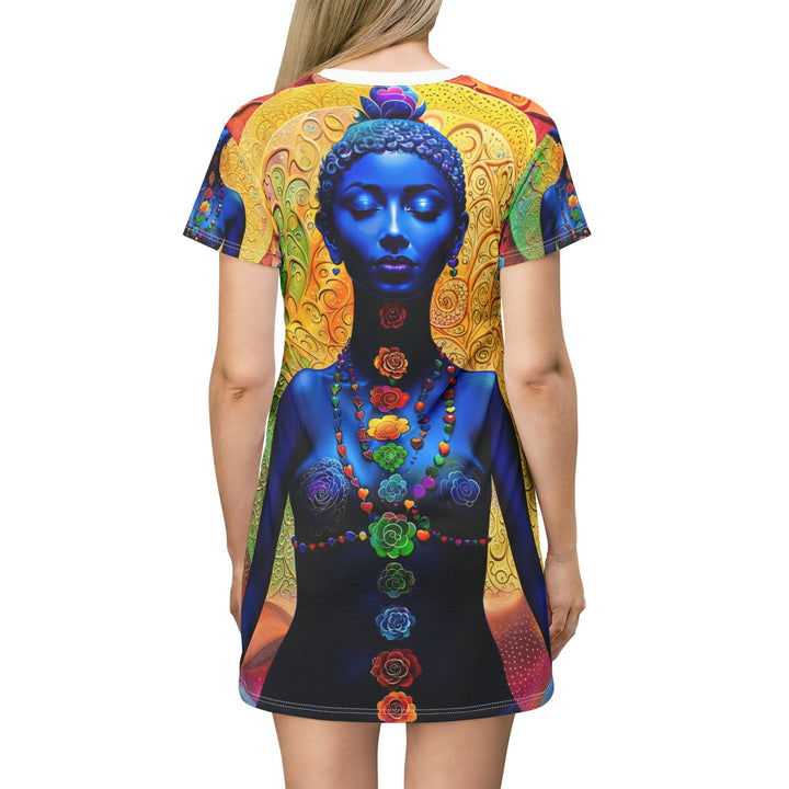 Cosmic Meditative Bloom - T-Shirt Dress - All Over Prints - g(0D·IO) - XS - -