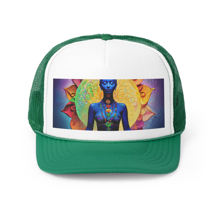 Cosmic Meditative Bloom - Trucker Hat - Hats - g(0D·IO) - Green - One size -