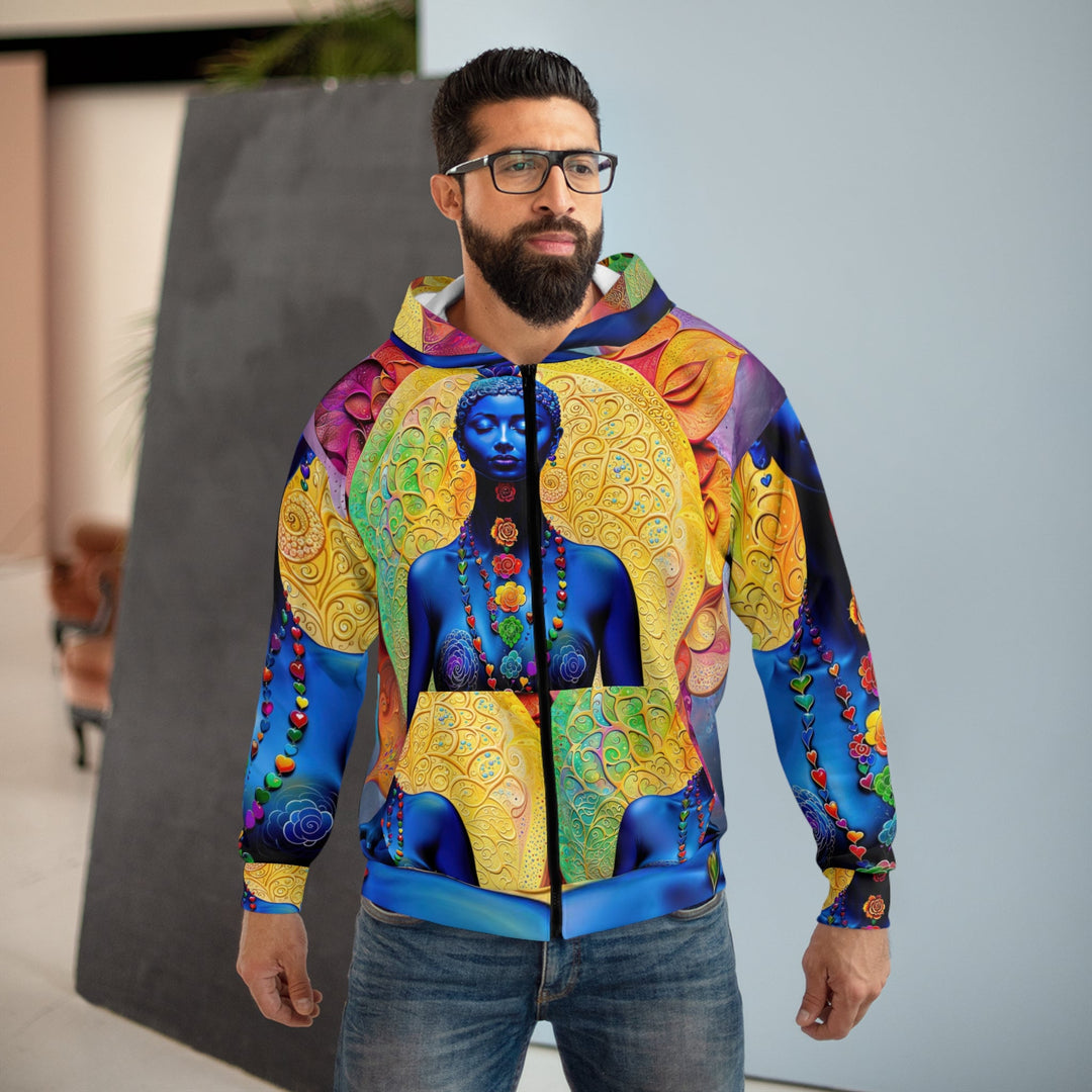 Cosmic Meditative Bloom - Unisex Zip Hoodie - All Over Prints - g(0D·IO) - XS - -