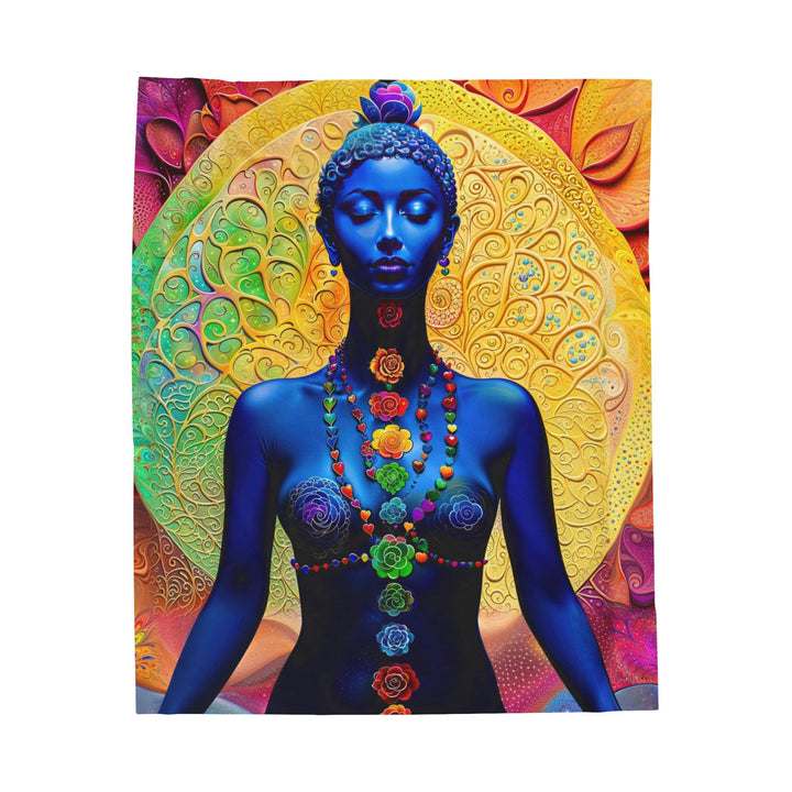 Cosmic Meditative Bloom - Velveteen Plush Blanket - All Over Prints - g(0D·IO) - 50" × 60" - -