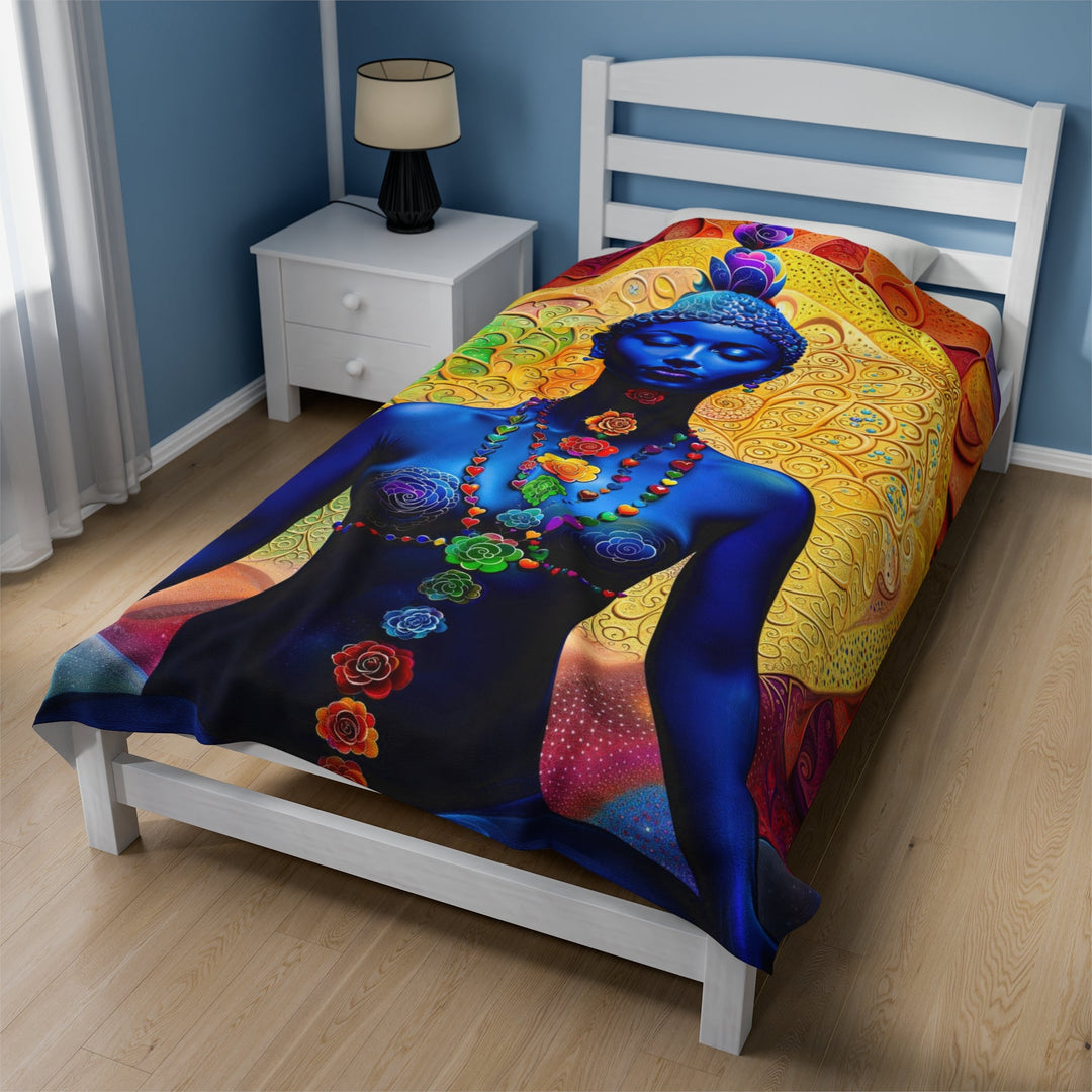 Cosmic Meditative Bloom - Velveteen Plush Blanket - All Over Prints - g(0D·IO) - 60" × 80" - -